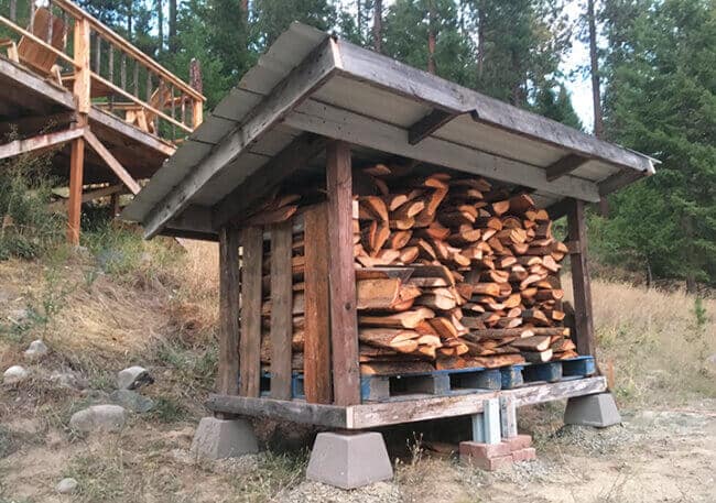 DIY Firewood Storage Shed Using Reclaimed Materials