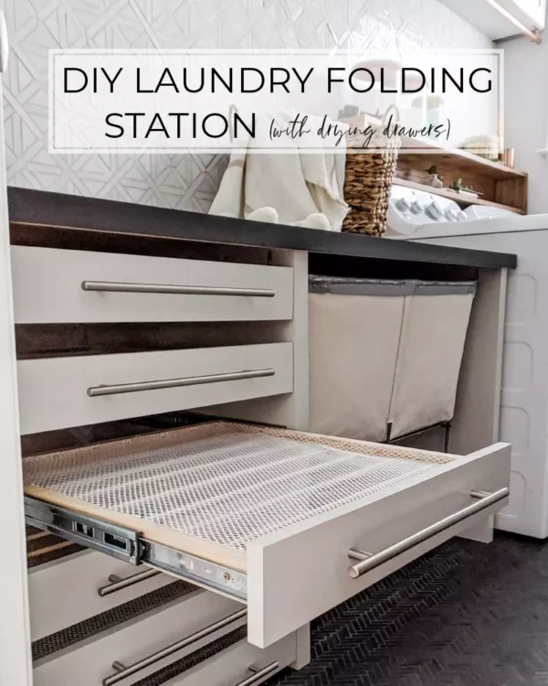 Make The Ultimate Laundry Folding Table, Complete With Pull-Out Sweater Drying Racks