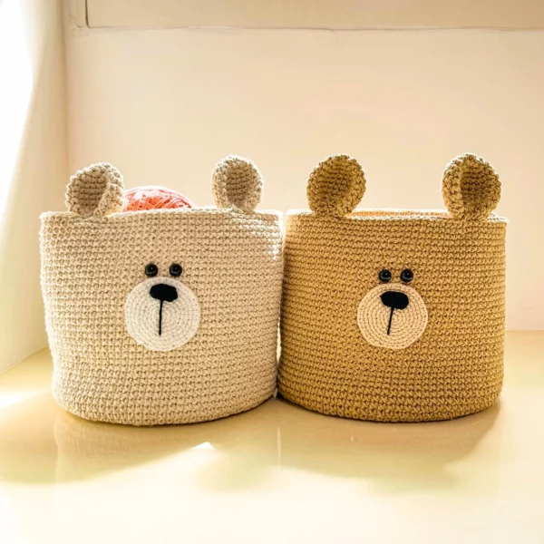 Teddy Bear Basket Free Crochet Pattern