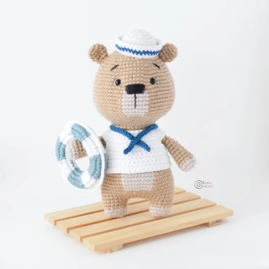 Free Bernadette the Bear Stuffed Animal Amigurumi Crochet Pattern